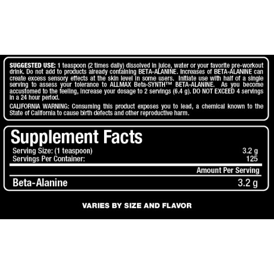 AllMax Beta-Alanine - 400 gr